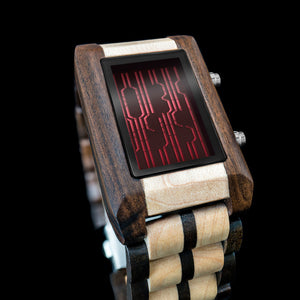 Online Wood Motion Sensor LCD Watch