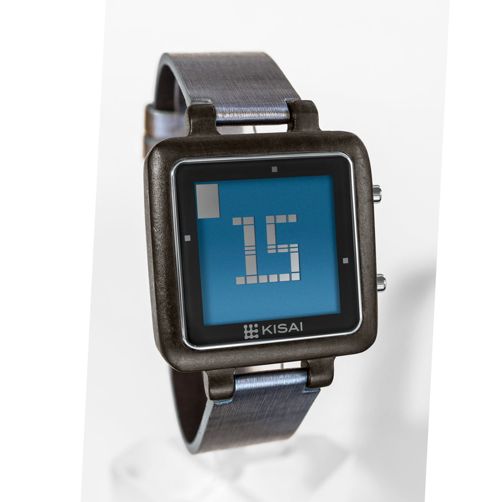 Logo Wood Binary LCD Watch - Main Image